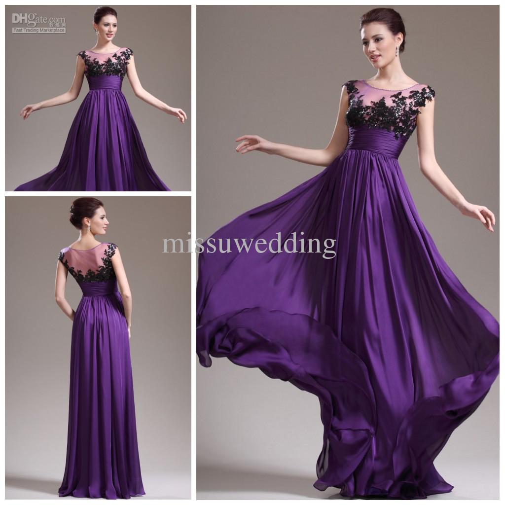 purple full length dress