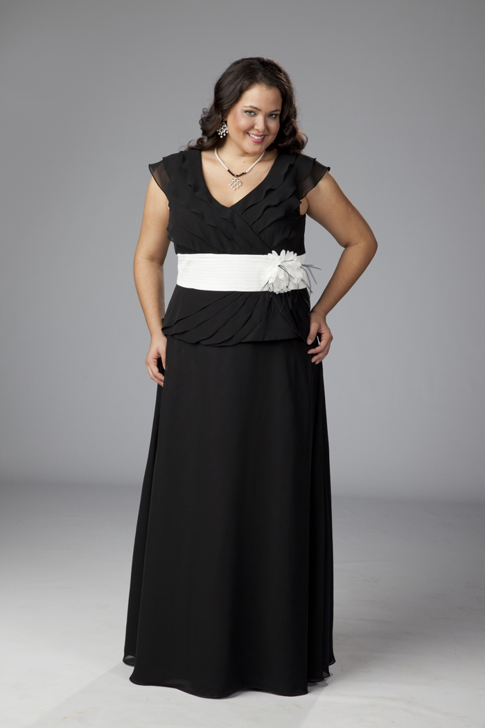 black and white plus size gowns