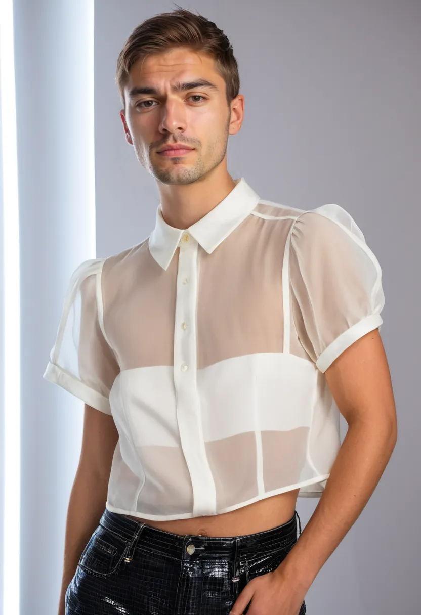 Feminine photoshoot lighting setup highlighting the glow of ivory organza against a holographic studio backdrop