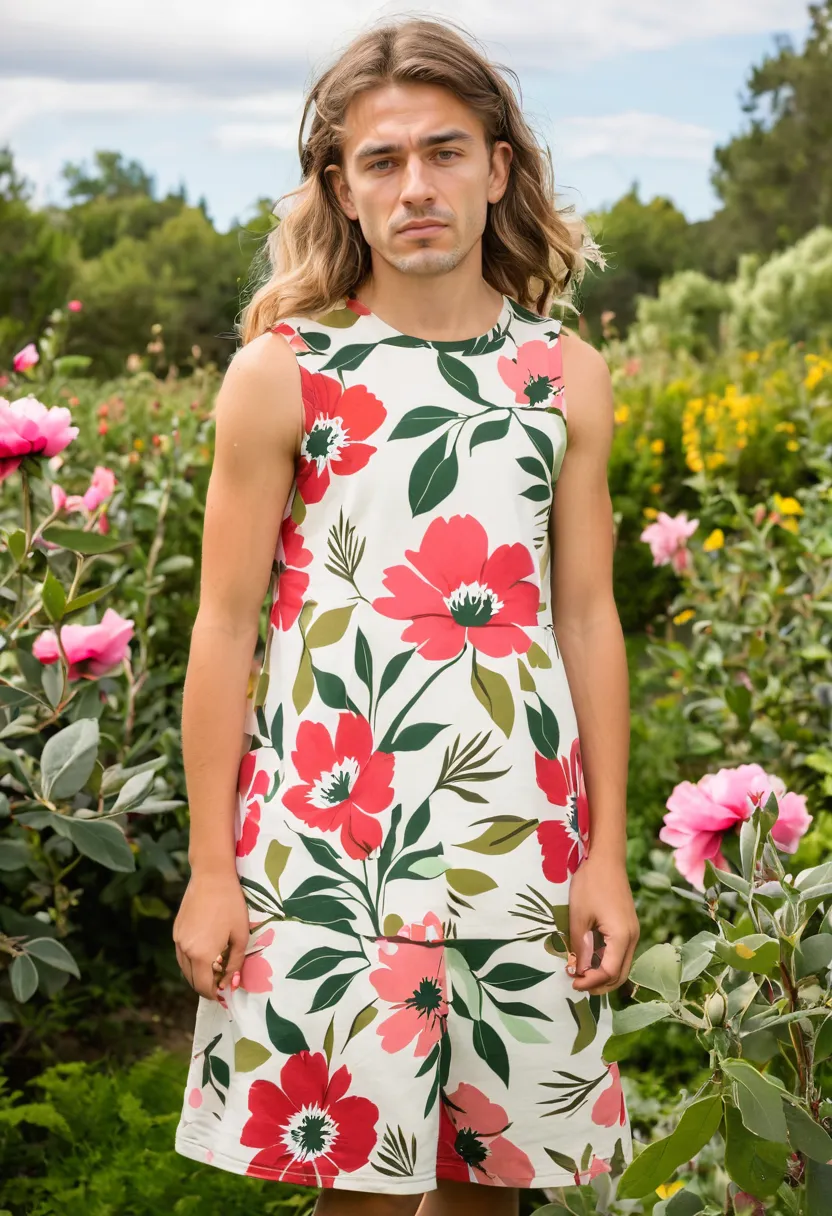 Floral print dresses for boys featuring oversized blooms on a fitted A-line silhouette