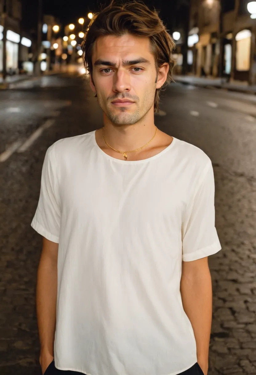 Minimal gold jewelry with ivory blouse in soft boy aesthetic accessory approach