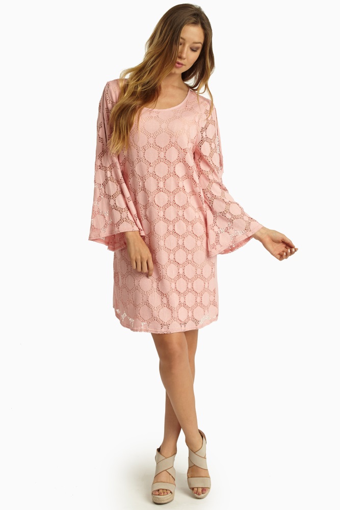 Bell Sleeve Dress Pink And Perfect Choices