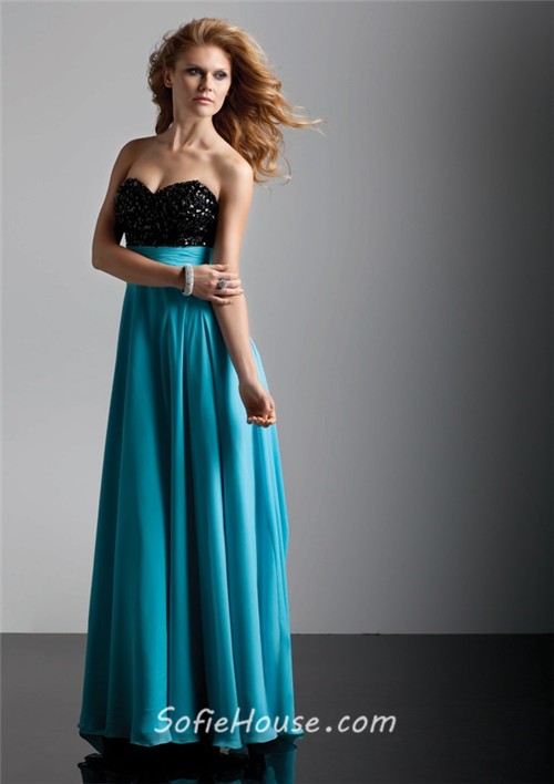 Black And Blue Formal Dress : Make Your Evening Special