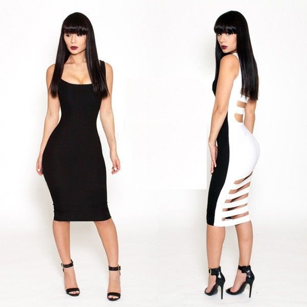 Black And White Midi Bodycon Dress And Best Choice
