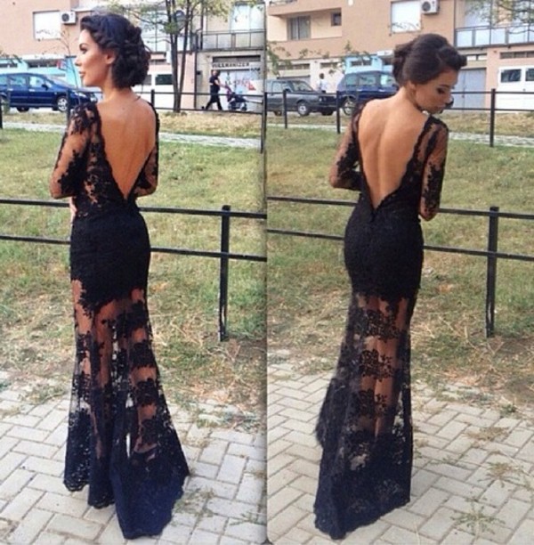 Black Backless Mermaid Dress : New Fashion Collection