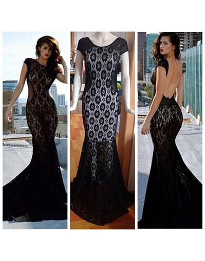 Black Backless Mermaid Dress : New Fashion Collection