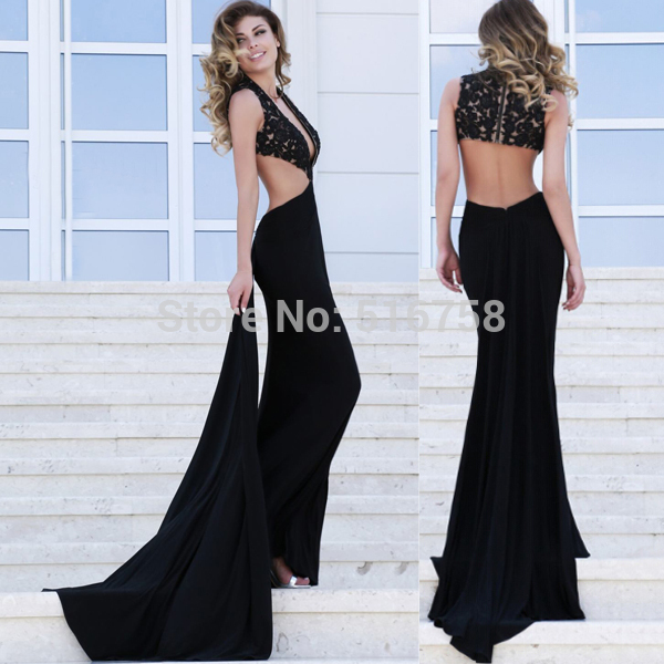 Black Backless Mermaid Dress : New Fashion Collection