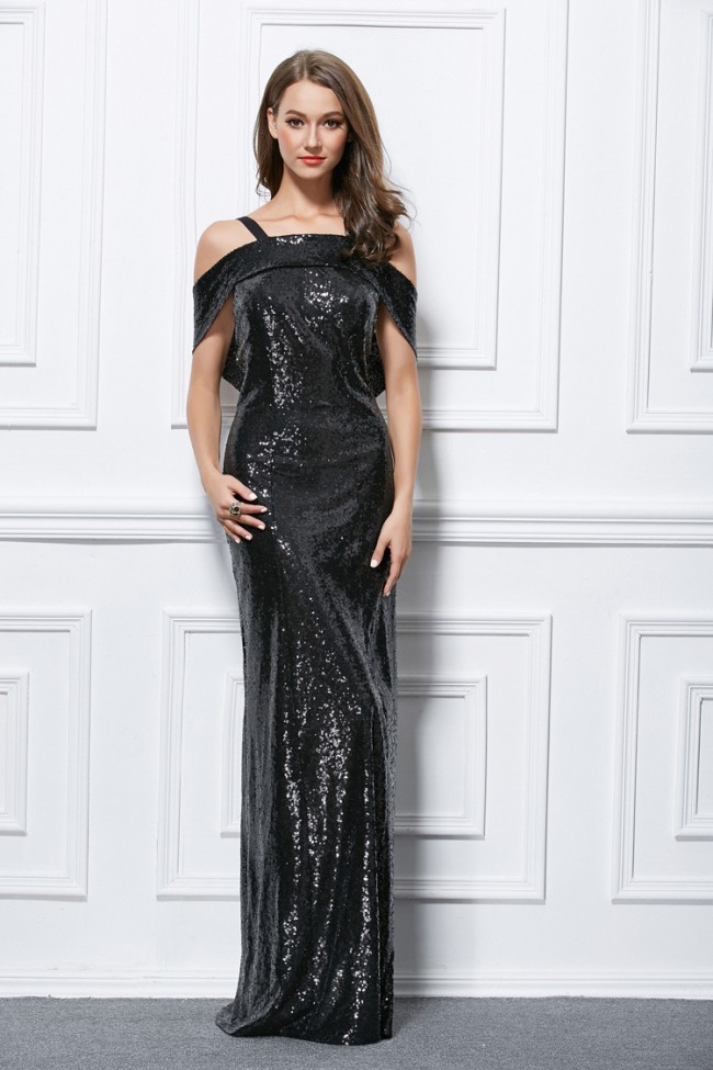 Black Backless Sequin Dress - Choice 2017