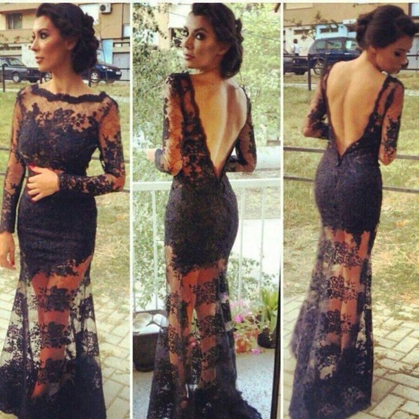 Black Long Sleeve Backless Prom Dress - Always In Fashion For All Occasions