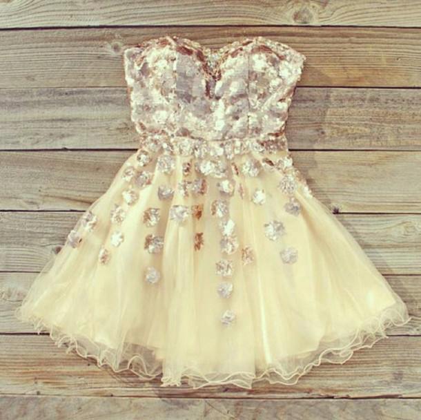 Cream Sparkly Dress : Always In Style 2017-2018