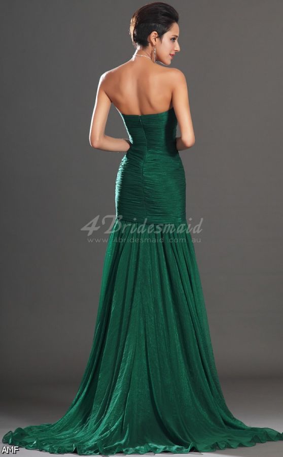 dark green special occasion dress