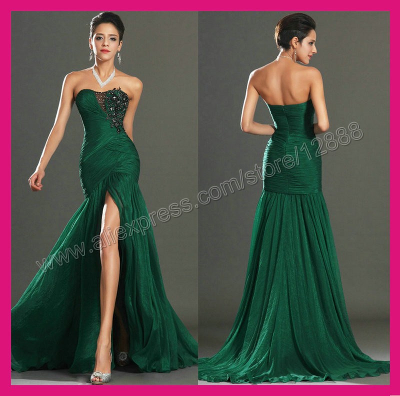 Emerald Green Mermaid Gown - Fashion Outlet Review