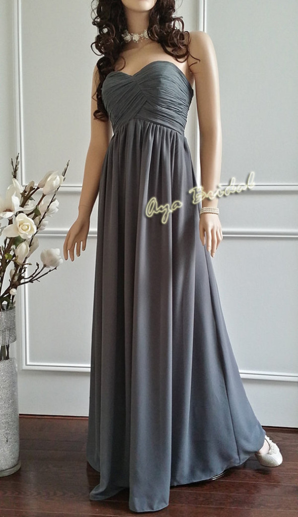 Floor Length Grey Dress - Style 2017-2018