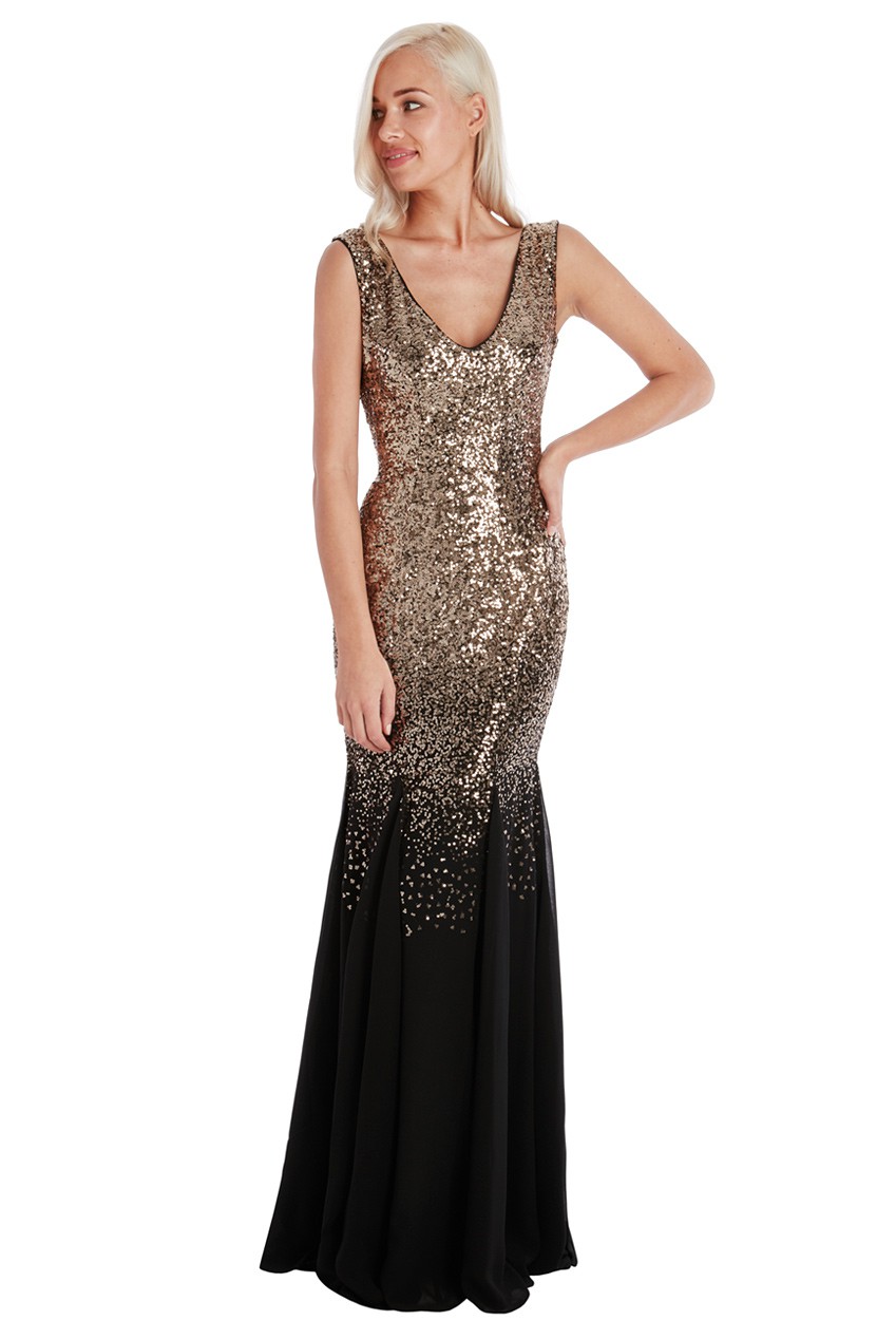 Gold Maxi Sequin Dress And The Trend Of The Year