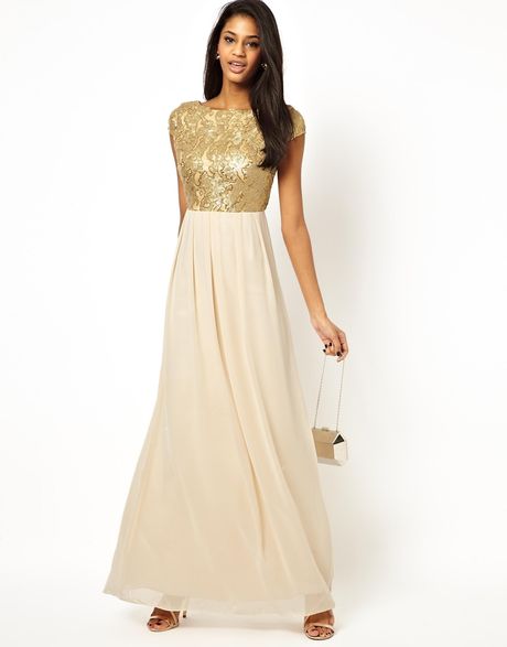 Gold Sparkle Maxi Dress : 2017-2018 Fashion Trend