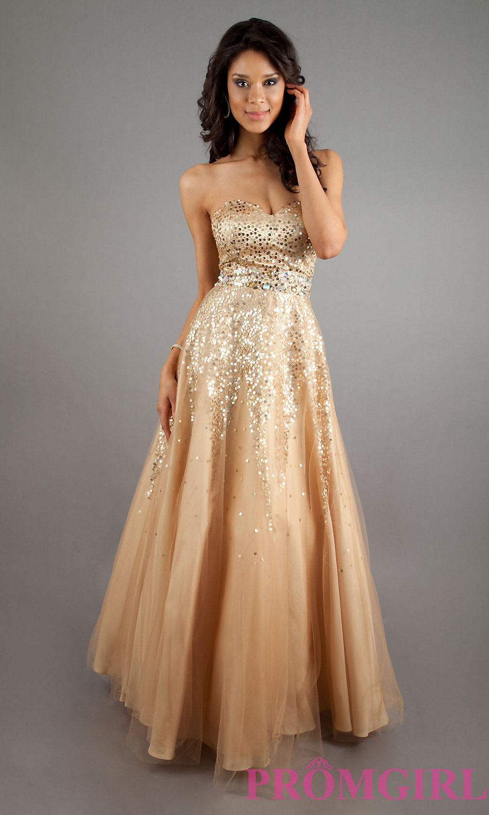 Gold Strapless Sequin Dress And Clothes Review
