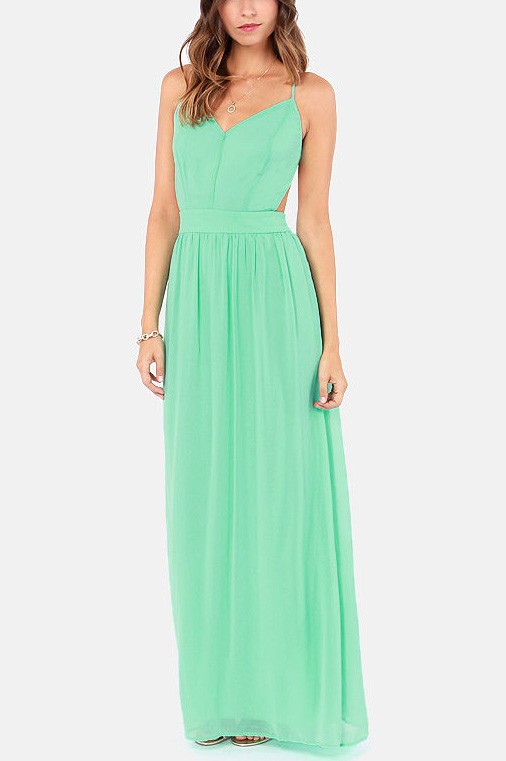 Green Backless Maxi Dress : Always In Style 2017-2018