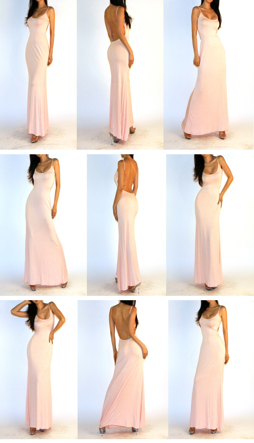 Light Pink Backless Dress - Style 2017-2018