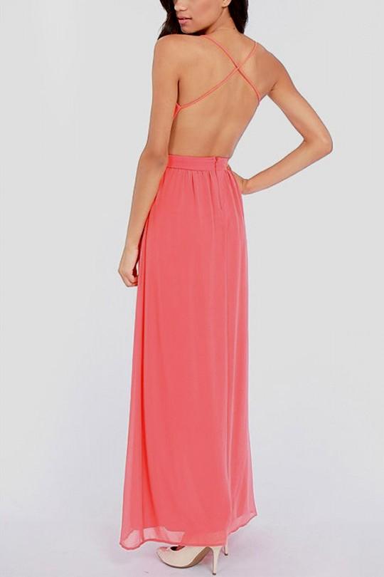 Light Pink Backless Dress - Style 2017-2018