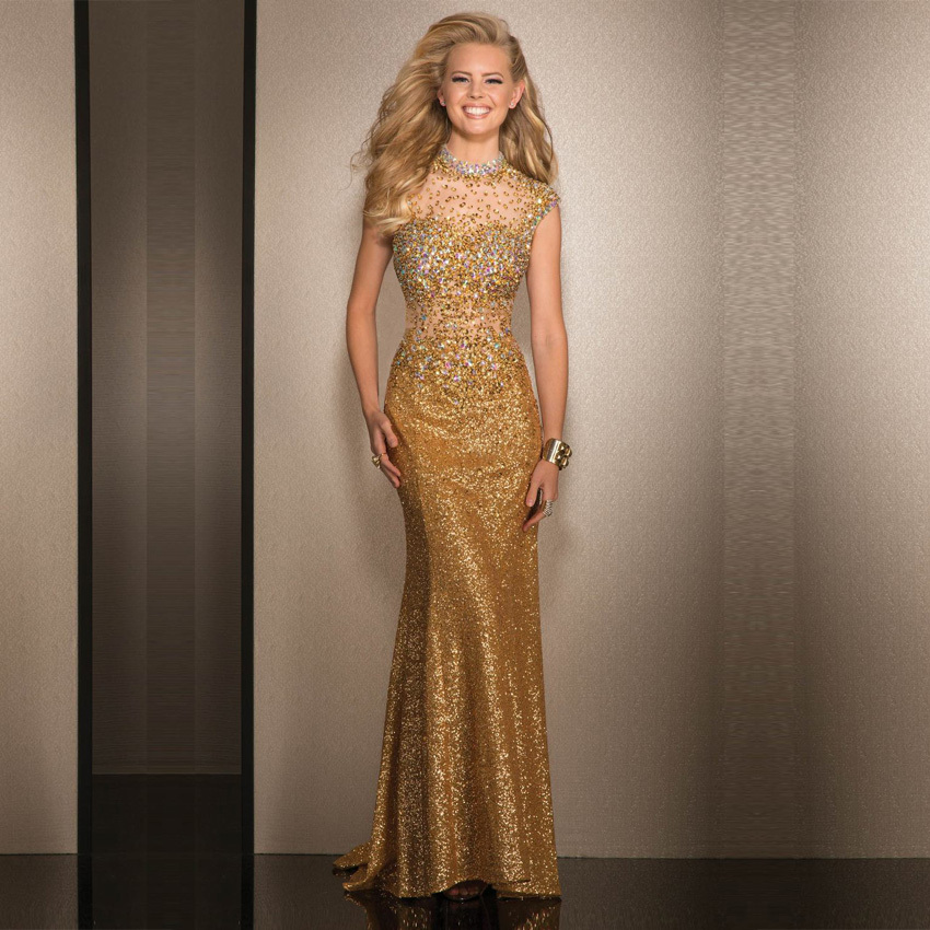 Long Black Dress With Gold Sequins & Best Choice