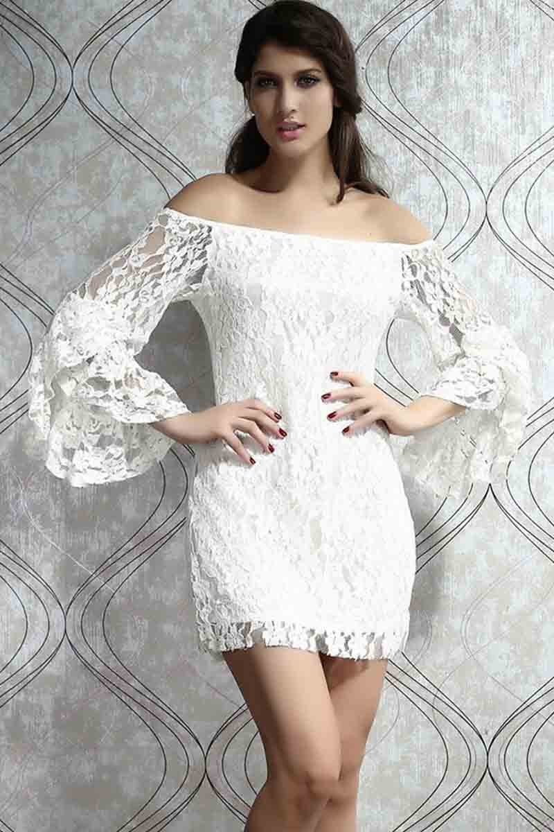 Long Off White Lace Dress & Popular Choice 2017