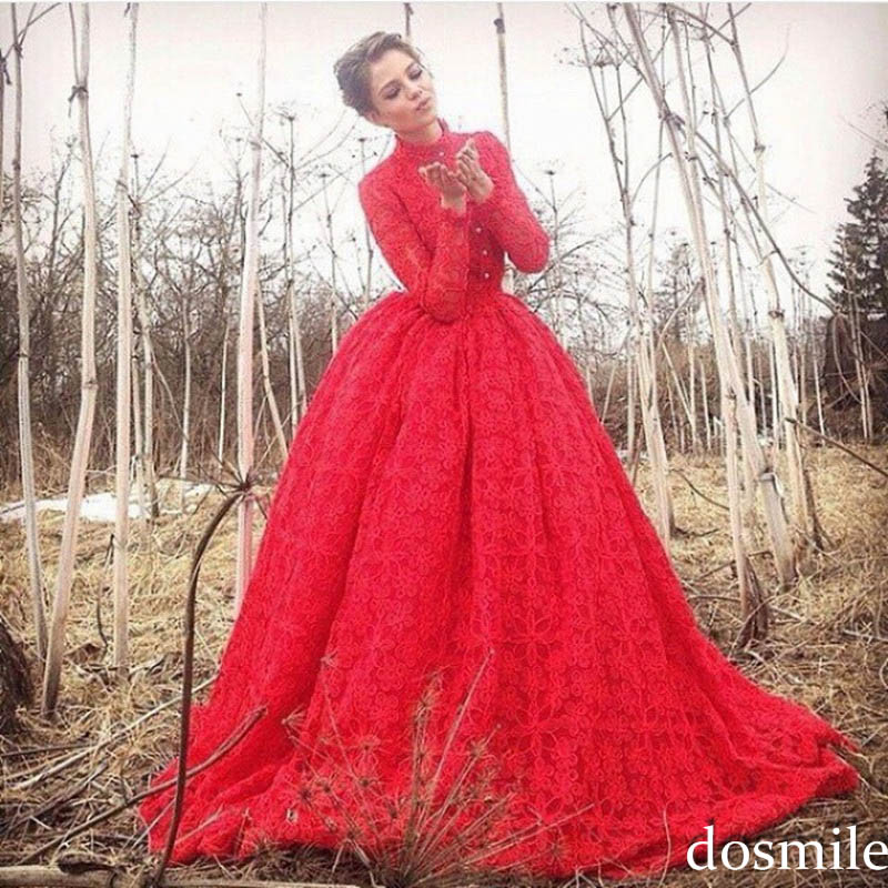 Long Sleeve Floor Length Red Dress : Always In Style 2017-2018