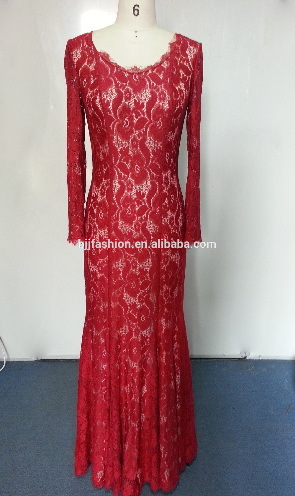 Long Sleeve Floor Length Red Dress : Always In Style 2017-2018