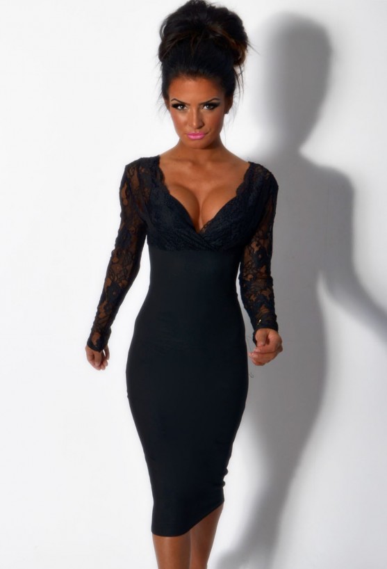 Midi Bodycon Dress Black : Elegant And Beautiful