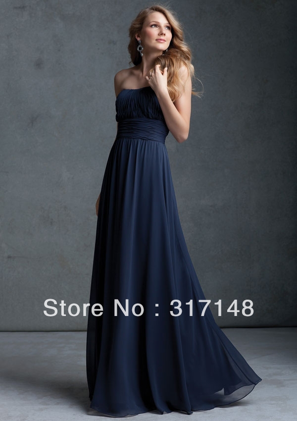 Navy Blue Full Length Dress - Show Your Elegance In 2017