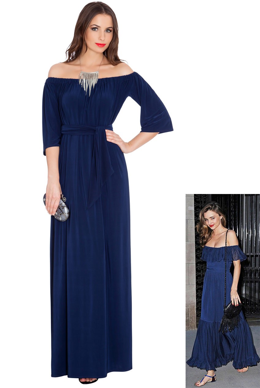 Navy Off The Shoulder Maxi Dress - How To Pick