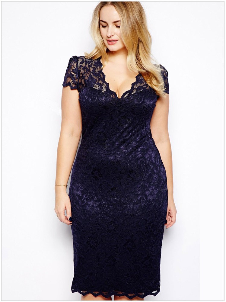 Plus Size Blue Bodycon Dress : Make Your Evening Special