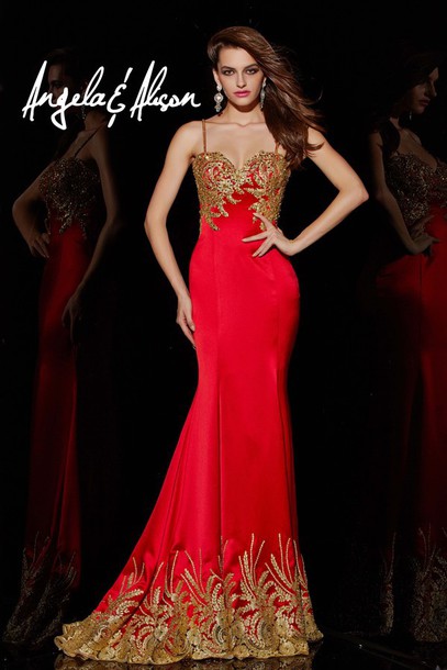 Red Black And Gold Prom Dresses - Online Fashion Review