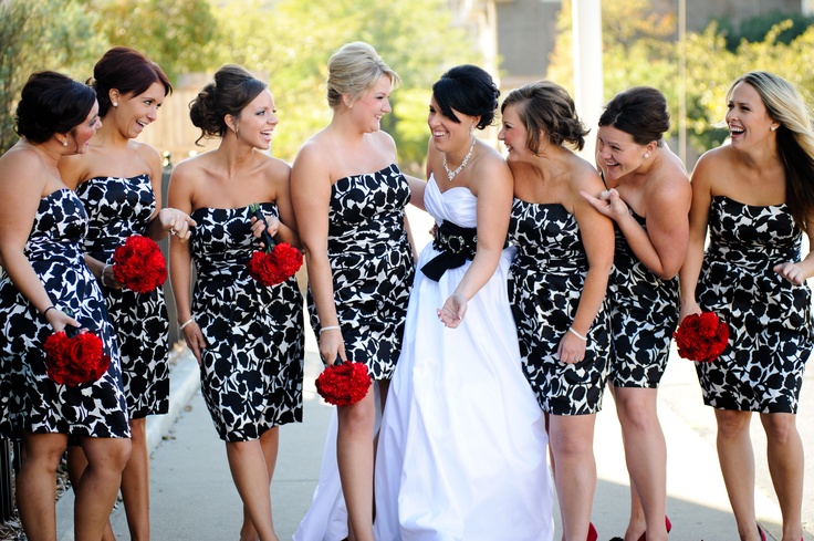 Red Black And White Bridesmaid Dresses And Fashion Week Collections