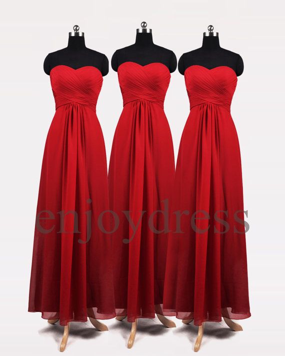 Red Bridal Party Dresses - Style 2017-2018