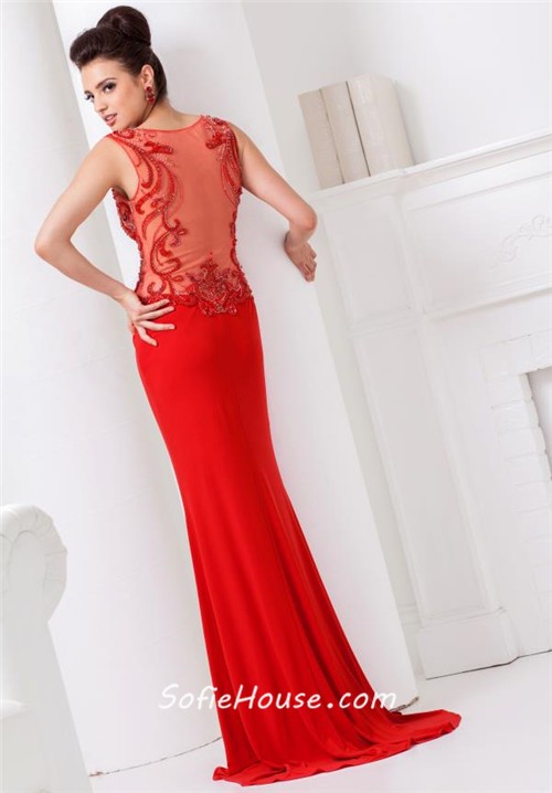 Red Jersey Prom Dress & Elegant And Beautiful