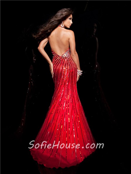 Red Sequin Backless Dress & How To Look Good 2017-2018