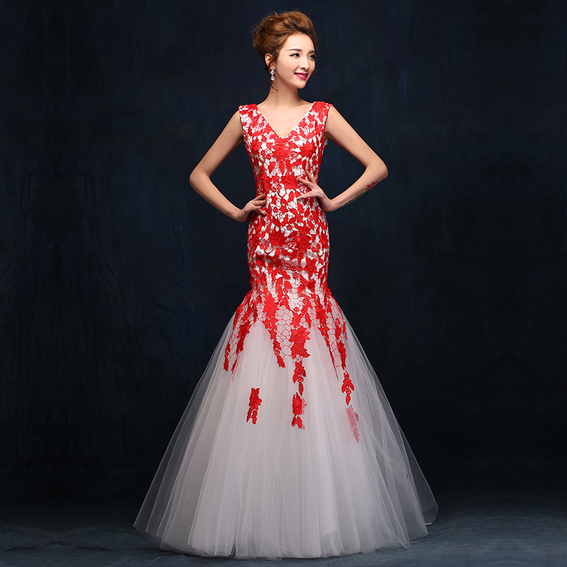 Red White Lace Dress - Make Your Life Special