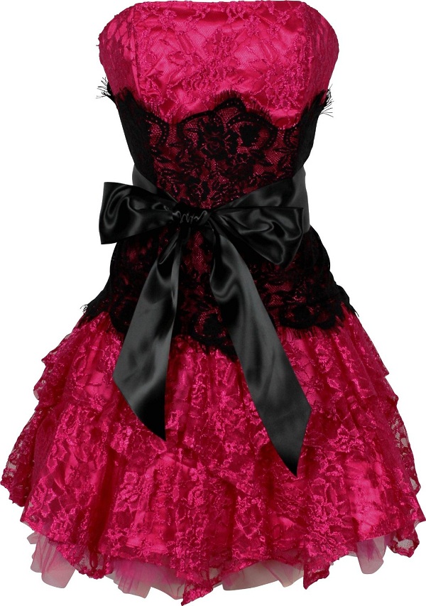 Red With Black Lace Dress And Popular Styles 2017