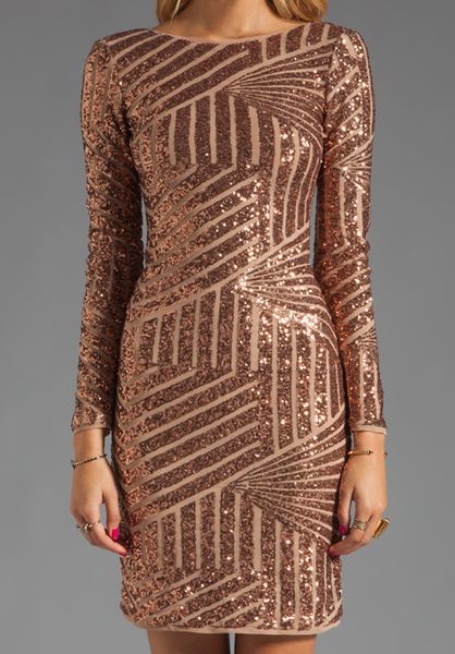 Rose Gold Sequin Dress Long Sleeve And Popular Styles 2017