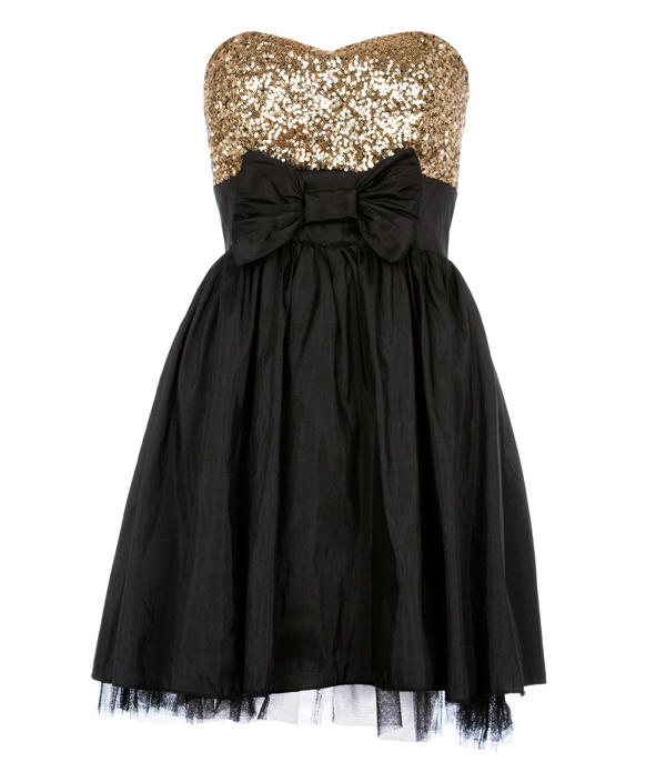 Sequin Black And Gold Dress - Oscar Fashion Review