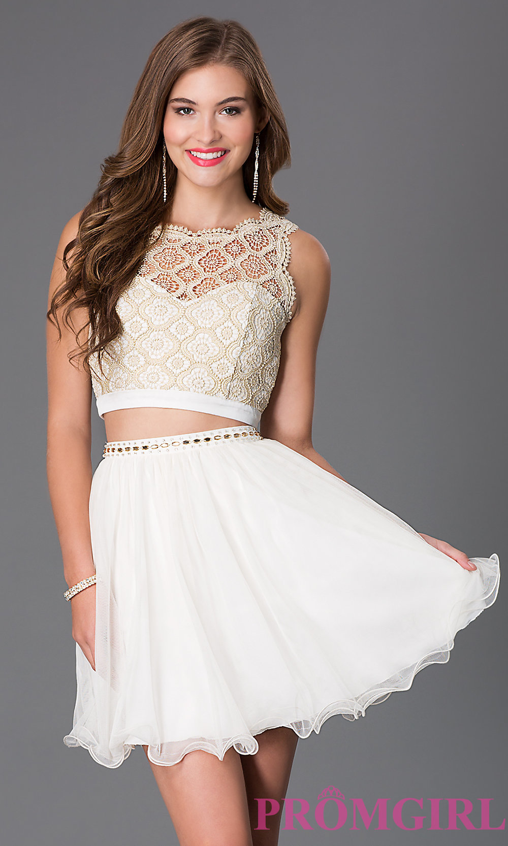 Two Piece White And Gold Prom Dress : A Wonderful Start