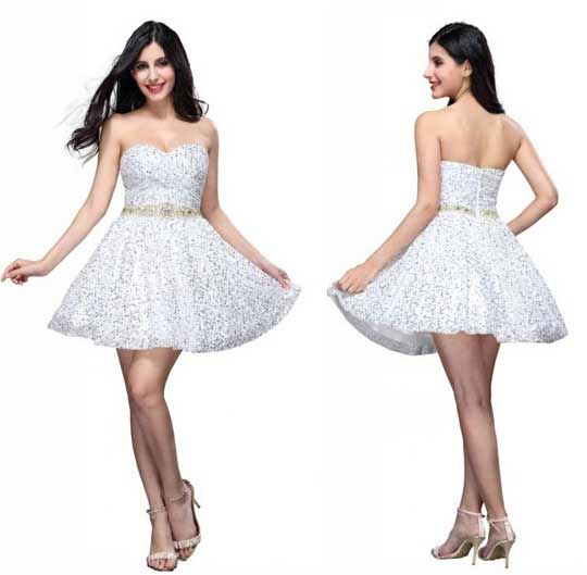 White Sparkly Short Dress - Fashion Outlet Review