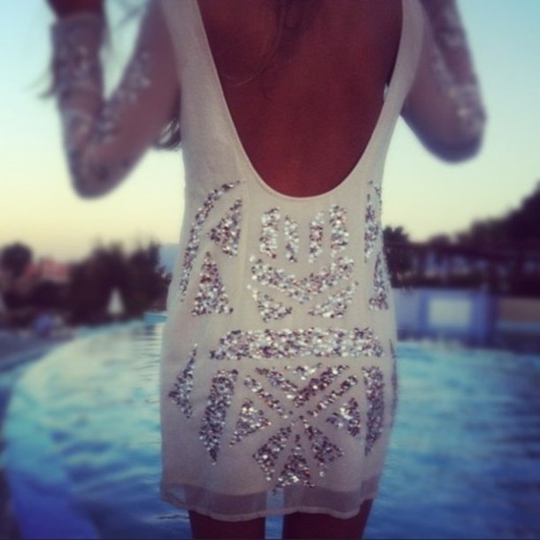 White Sparkly Short Dress - Fashion Outlet Review