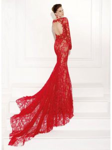 Lace Long Red Dress