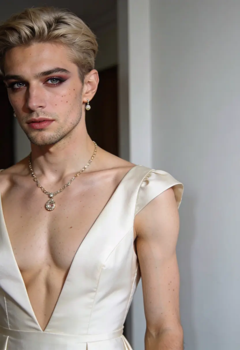 crossdressing boy classic silhouette quality fabric jewelry