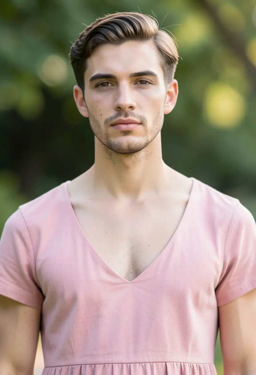 crossdressing boy editorial style soft light deviantart aesthetic