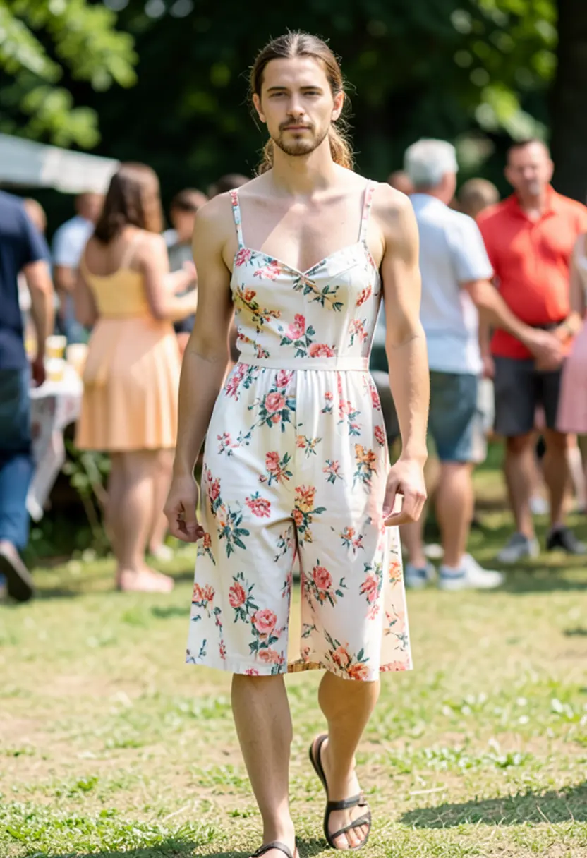 crossdressing boy summer event accessories deliberate styling