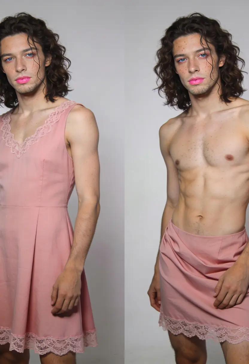 crossdressing boy two looks