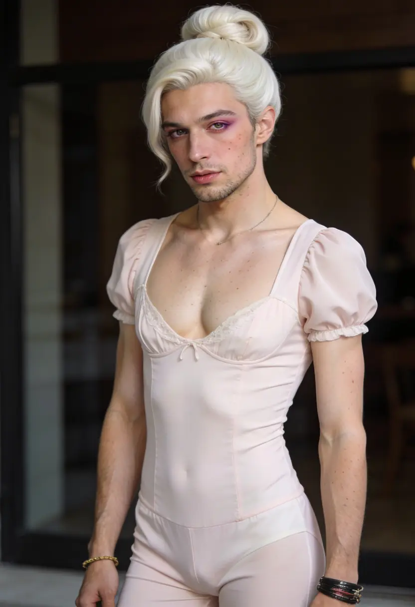 crossdressing boy wig restrained accessories